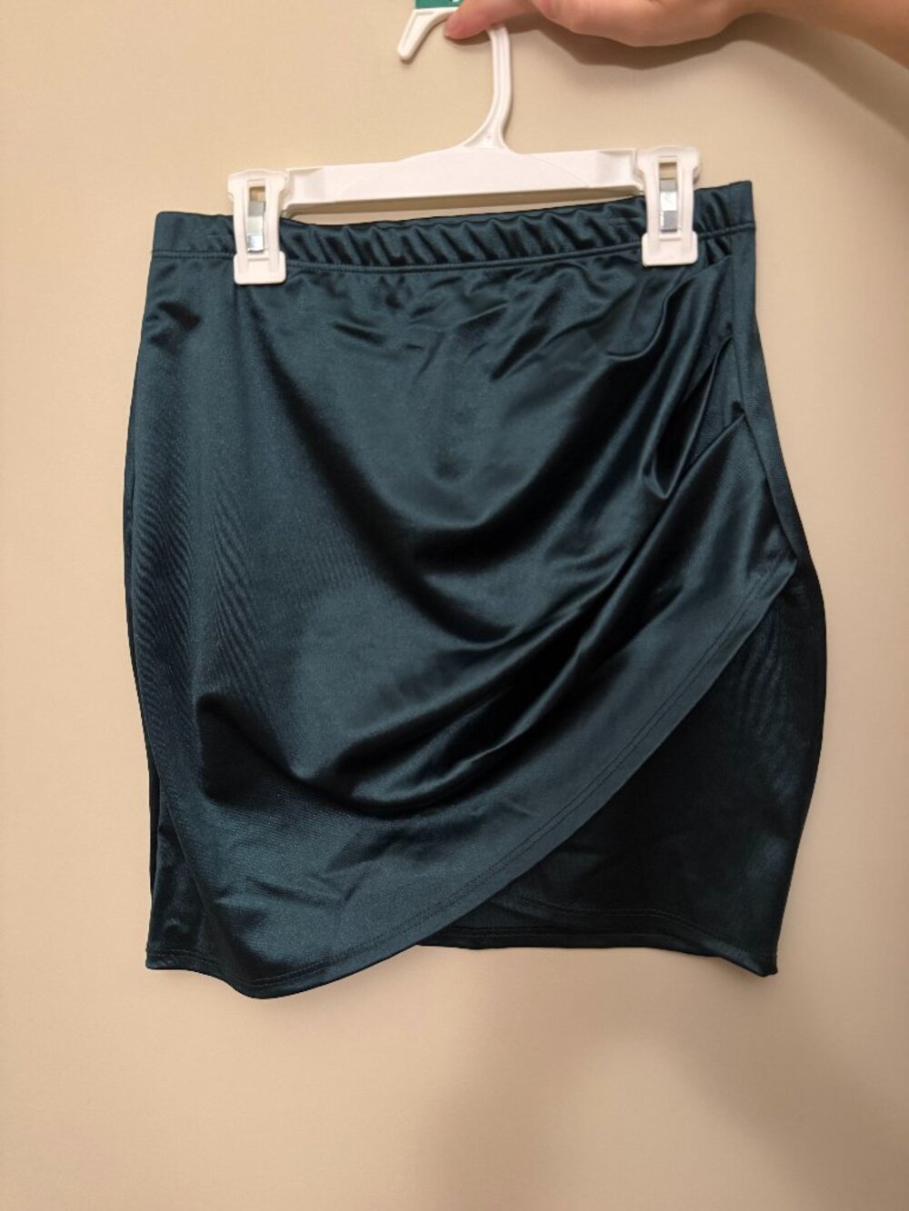 Windsor dark green satin skirt